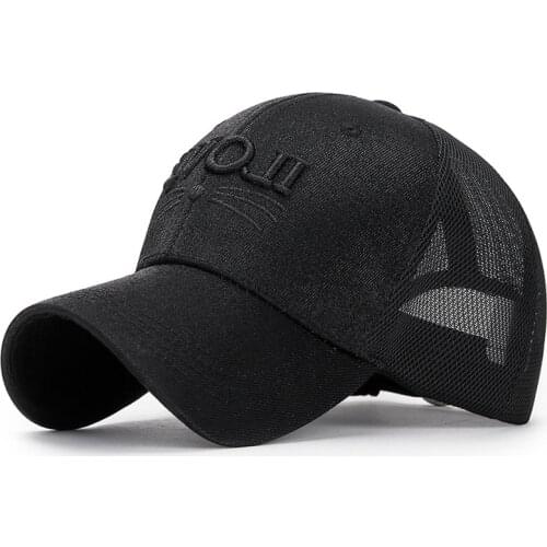 New head fashion neutral wild baseball cap ladies cotton cat beard I LOVE embroidery breathable mesh caps adjustable rebound hat