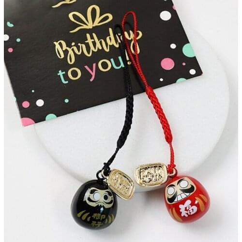 2021 Japan DHARMA Maneki Neko Lucky Cat Fortune Mobile Pendent Keychain Key Chain Car For Women Bag Pendent Charms D719