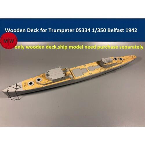 1/350 Scale Wooden Deck for Trumpeter 05334 HMS Belfast 1942 Battleship Model Kits