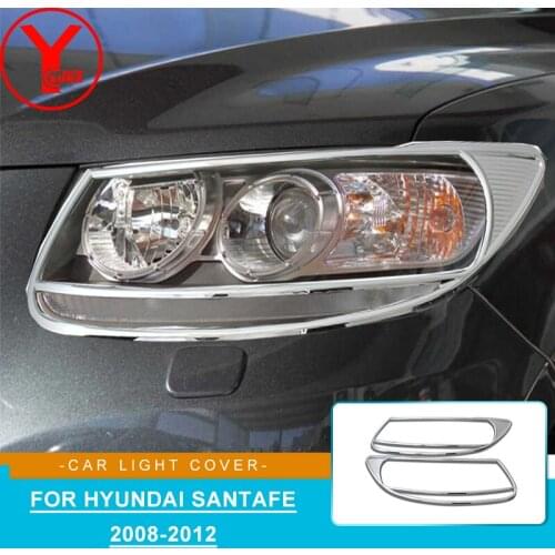 For Hyundai Santafe San ta fe Santa Fe 2008-2012 Head Light Bezel Garnish Molding Surround Frame Car Front Lamp Trim Cover