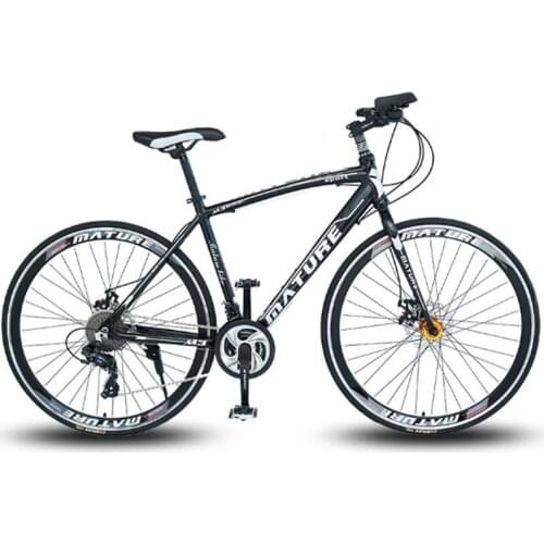 Aluminum alloy road bike 21 30 33 speed double disc brakes ultra light speed bicycle bend straight student bicycle adult bike