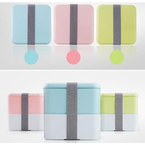 3Colors 1400ml Double Layer Lunch Box Large Capacity Microwave Oven Lunch Bento Boxes Dinnerware Lunchbox