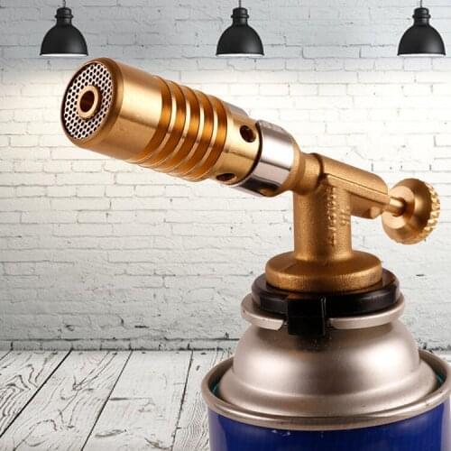 Gas Torch Lighter Culinary Torch Welding Torch Blowtorch Portable Brass Kitchen Cooking Gas Butane Welding BBQ Flame Torch