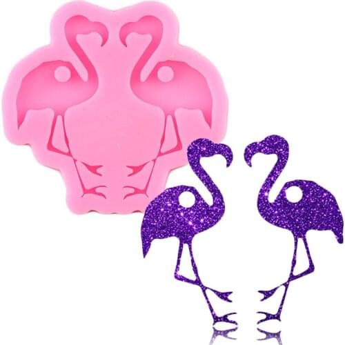 Glossy Flamingo Silicone Mold DIY Craft Keychain Necklace Jewelry Epoxy Crafting Molds Polymer Clay Custom Keychains Mould