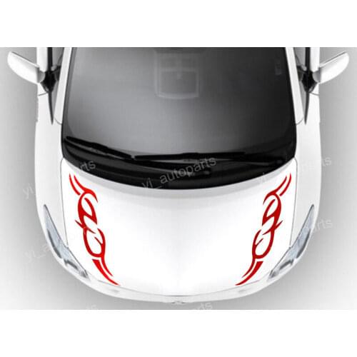 Car Front Hood Trunk Graphic Vinyl Sticker Decal Blaze Blade Eyebrow Red Racing 93.5cm(36.8")X13cm(5")Approx