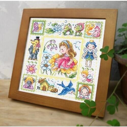 Hh Cross stitch kits Lovely Counted Cross Stitch Kit Thumbelina Little Tiny Mini Girl Baby Fairy Tale Fairytale Fairyland SO