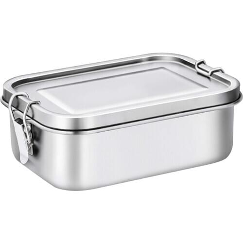 Stainless Steel Lunch Food Container with Lock Clips and Leakproof Design, 800ML Bento Boxes Lunch Container for Kids or Adults