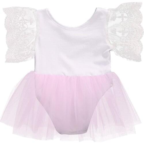 Summer Newborn Kids Baby Girl Princess Romper Tutu Dress Lace Floral Dresses Outfits 0-3Y