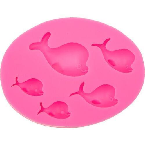 Marine life Lovely dolphin 3D Silicone Mold Chocolate Mould Fondant Cake Decorating Tools Bakeware Sugarcraft Tools F0573