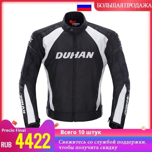 DUHAN Motorcycle Jacket Racing Moto Jacket Clothing with Five Protector Breathable Waterproof and Windproof Laminated Fabric