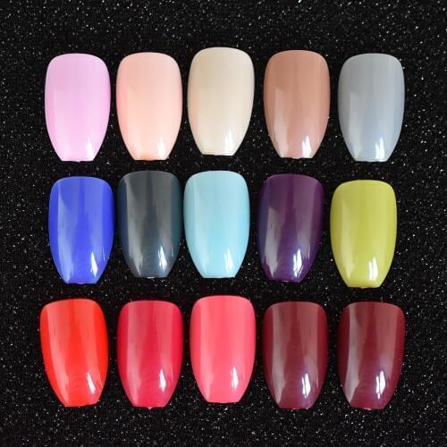 So Many Colors Ballerina Fake Nails Simple Design Dark Color Coffin Artificial Nail Art Tips So many colors for choose
