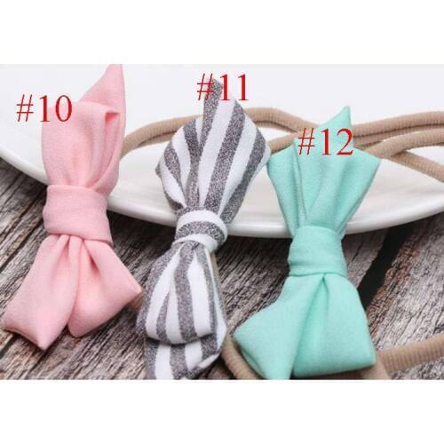 MengNa Girls Nylon Headband Bowknot Headband Hair Elastic Hair Band Girls Turban Headbands Hair Accessory 36pc/lot=12sets