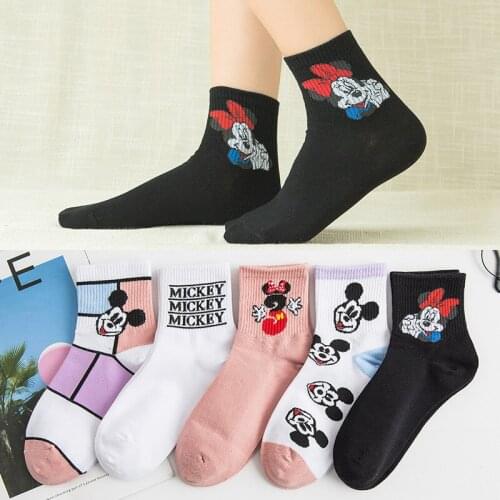 1 pairs Disney Anime figure Summer thin Mickey Minnie mouse tube socks Cartoon casual xxx boys and girls Princess socks toy