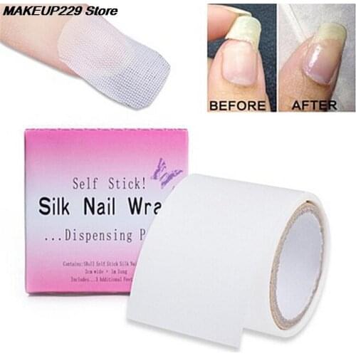 New 1 Roll Silk Non-woven Nail Wrap Sticker Self Stick Reinforces Nail UV Gel Extension Nail Art Tips
