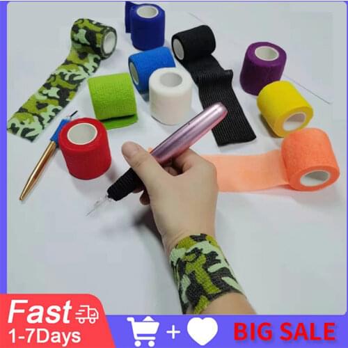 50Pcs Disposable Non-wove Elastic Self Adhesive Bandage Tattoo Accesories Permanent Makeup Bandage Tightening Wrap Sport Tape