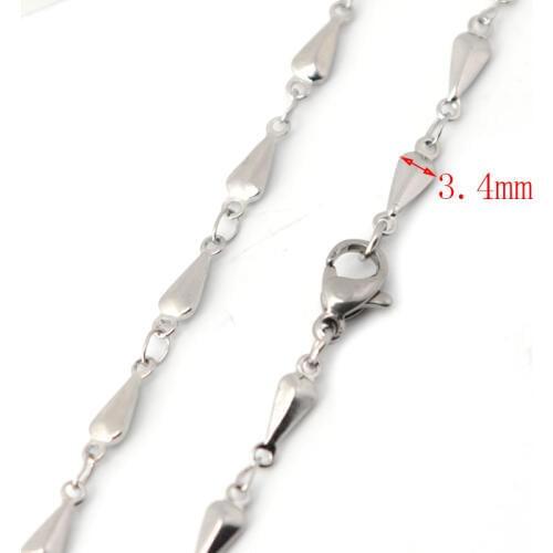 5pcs new arrive 3.4mm 20'' Silver 316 Stainless Steel drop tear Necklace Chain for For memory Glass Locket & oil Diffuser Locket