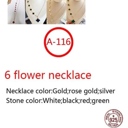 A116 5 flower 925 sterling silver necklace personality fashion style four leaf flower clover high-end style new jewelry
