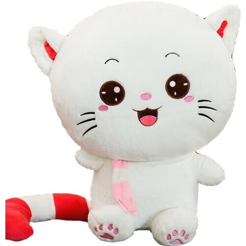 60cm 80cm 100cm Cute Big Face Laugh Cat Smiling Stuffed Baby Soft Peluche Animal Pillow Girl Plush Doll Kid Toy Xmas Gift
