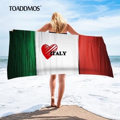 TOADDMOS Flag Of Italy Printed Kids Adults Shower Towel Soft Quick Dry Portable Face Towels Home Bathroom Function Towels 2021