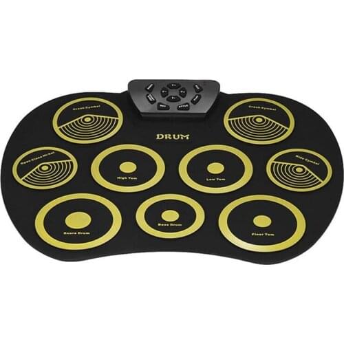 Portable Electronics Drum Set Roll Up Drum Kit 9 Silicone Pads USB Powered With Foot Pedals Drumsticks USB Cable