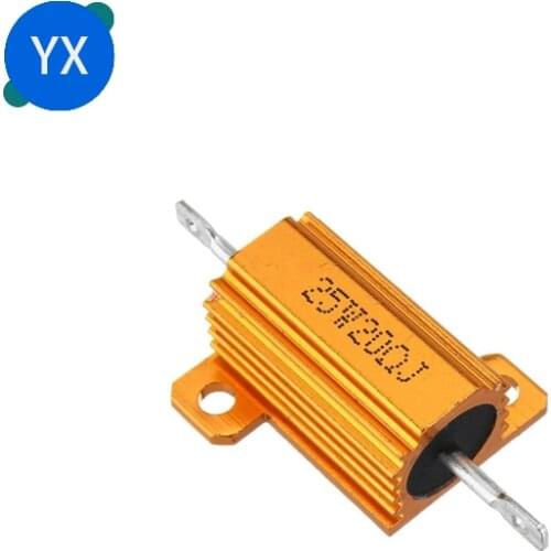 RX24 25W Aluminum Power Metal Shell Case Wirewound Resistor 0.01 ~ 30K 1 2 3 5 6 8 10 20 100 150 200 300 500 1K 10K ohm