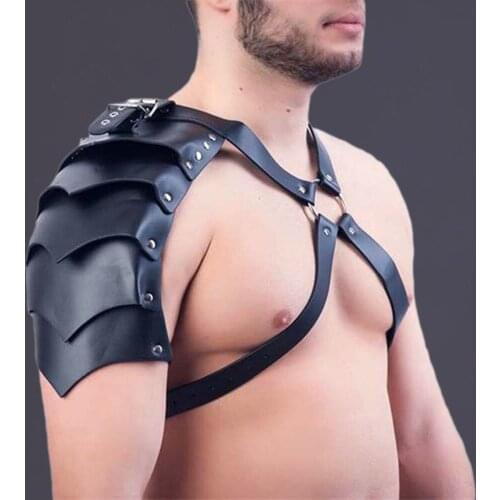 Sexy Lingerie Leather Tops Harness Men Gothic Adjustable Body Bondage Cage Chest Harness Belt Strap Punk Rave Costumes
