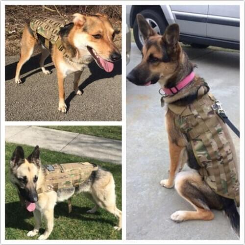 Medium Large Tactical Dog Harness Training Breathable Mesh Pulling Handle Military Camouflage Padded Pet Dog Harness