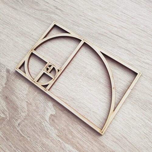Fibonacci Spiral Golden ratio Sacred engraved coaster,wood math plate wooden Coaster,laser cut Mathematician coaster