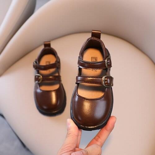 Girls Princess Shoes 2021 Autumn New Vintage Casual Soft Boys Leather Shoes Fashion Childrens Single Shoes G169