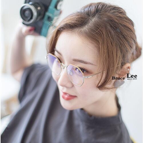 Ultra-light pure titanium polygon irregular retro spectacle frame female color matching frame male matching myopia spectacles