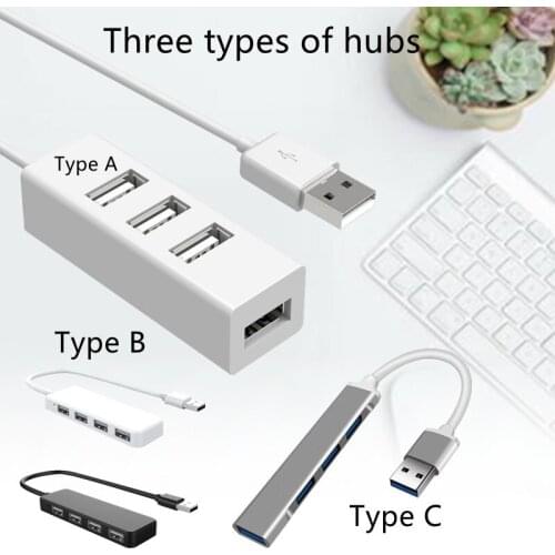 Liser Office Universal USB HUB 3.0 Type C 3.1 4-port Multiplexer Adapter OTG For Macbook Pro PC Accessories
