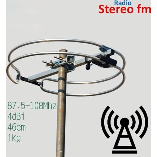 Omnidirectional High Gain Indoor Outdoor FM Antenna Stereo Radio Head Amplifier FM Broadcasting Special Enhancement Feeder Cable
