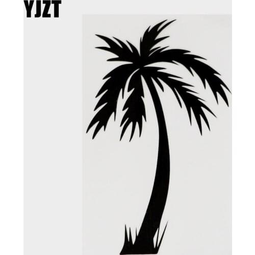 YJZT 9.3CM×14.9CM Tree Plants Creative Vinyl Car Sticker Decal Black/Silver Car-styling 18B-0203