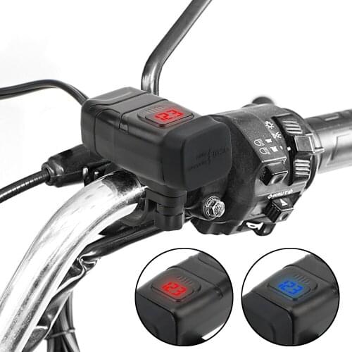 Dual USB Charger ON OFF Switch Moto Accessories QC 3.0 Vehicle-mounted Motorcycle Quick Charger Digital Voltmeter Adapter