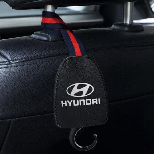 1/2PCS Leather Car Seat Back Hook Holster Hidden Multifunctional For Hyundai Tucson Solaris I30 Creta Ix35 I40 IX20 Accessories