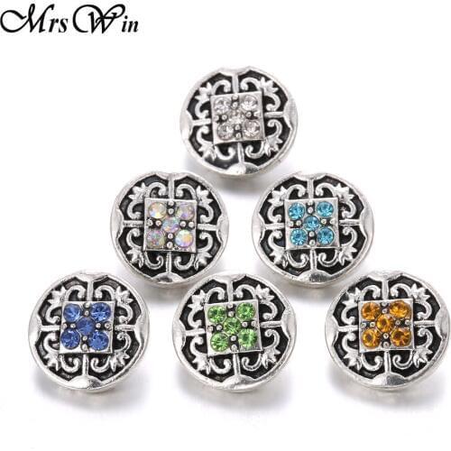 10pcs/lot New Snap Jewelry Rhinestone Love Heart 12mm Snap Buttons Fit Snap Bracelet for Mother Daughter Love