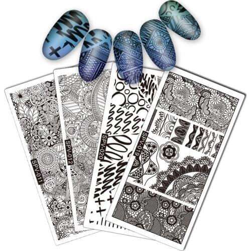 10pcs Nail Stamping Plates Flower Series Nail Art Stamp Image Template Manicure Stencils Nail Decoration High Quality
