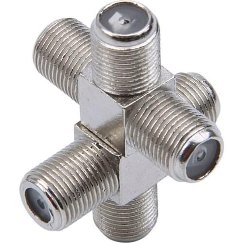 10-Pack 3-way F-Type Coax Cable Splitter Combiner Female to 3 Female for Video VCR Antenna TV Cable Satellite,silver