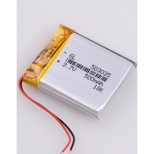 503035 3.7v 500mah Lithium Polymer Rechargeable Battery dvr auto-registration bluetooth column phone video recorder register
