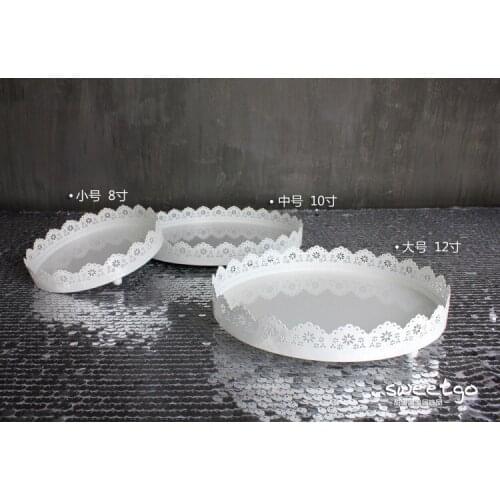 White metal iron cake stand / cake tray / fruit plate pastry tray / Candy tray wedding decoration Par