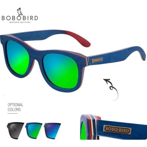 BOBOBIRD Fashion Wooden Sunglasses Men Women Sunglasses Eye Wear Polarized UV400 Lens Luxury lunette de soleil femme in Box Gift