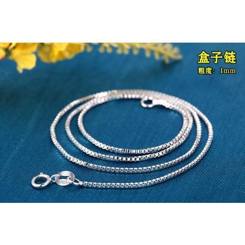 5pcs/lot Promotion wholesale silver plated necklace fashion jewelry Snake Chain Box Chain Women Pendant Necklace