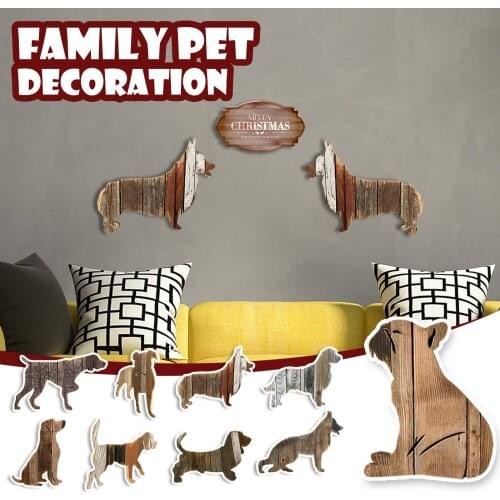 Wooden Splicing Dog Sculptures Home Decor Decoration Wood Crafts Statue Figurines Ornaments For Housewarming Gift Lovely#g