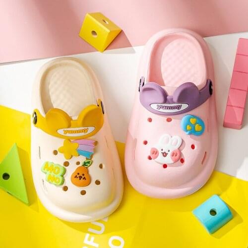 Cheerful Mario Cute Non-slip Cartoon Garden Shoes Kids Slippers Baby Boy Girl Shoes Comfortable Summer Outdoor Shoes