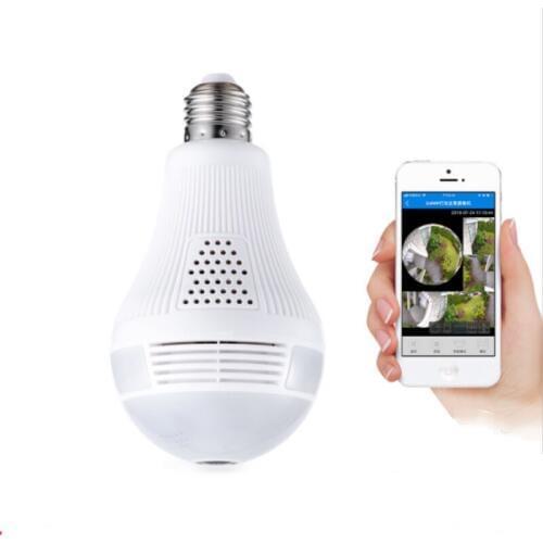 Elistooop 960P HD Hidden wifi Camera Light Bulb 360 Degree Panoramic Mini IP Camera