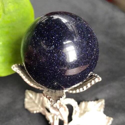 4-4.5cm Crystal quartz polished crystal healing stones Blue sandstone sphere for Home Decoration