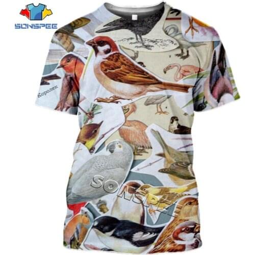 Little bird 3D printing summer fashion casual short-sleeved T-shirt, mens and womens tops, street hip-hop Harajuku clothing