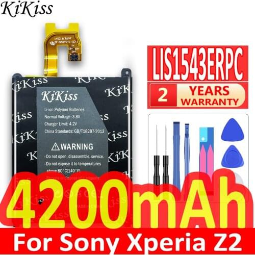 KiKiss Lithium Polymer Rechargeable Phone Battery LIS1543ERPC For Sony Xperia Z2 L50 L50w Sirius SO-03 D6503 D6502 4200mAh