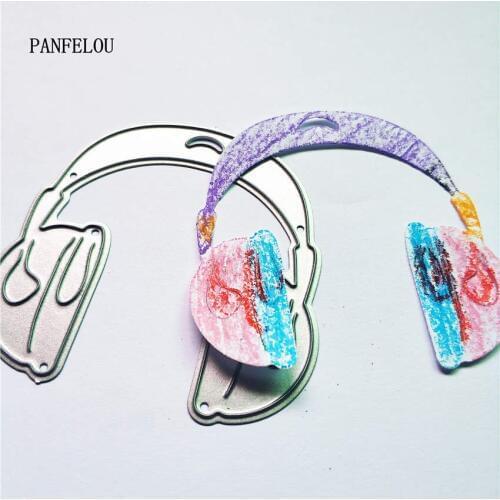 PANFELOU Halloween terror moon headphones metal craft paper die cutting dies Scrapbooking/DIY Easter Embossing mould cards