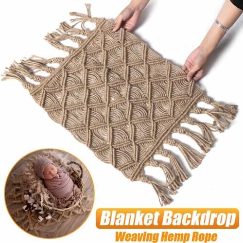 New Weaving Hemp Rope Blanket Posing Backdrop For Newborn Photography Props Baby Photo Shoot Accessories Flokati Photoshoot